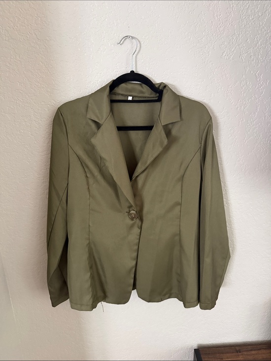 SHEIN Jackets & Blazers - SHEIN Olive Single-Button Women's Blazer